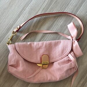 Pink Women's Shoulder Bag with Gold Hardware